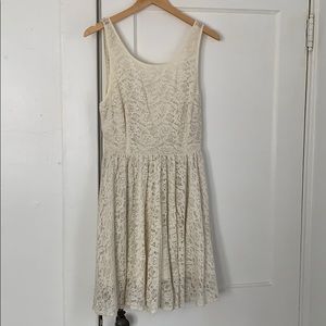 Urban Outfitters Ivory V-Back Dress